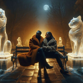 Digital Arts titled "BLACK IN ICE" by Modane, Original Artwork, AI generated image