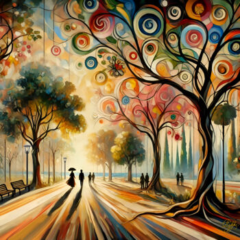 Цифровое искусство под названием "Autumn Park" - Sergei Tiurenkov, Подлинное произведение искусства, Цифровая живопись Устан…