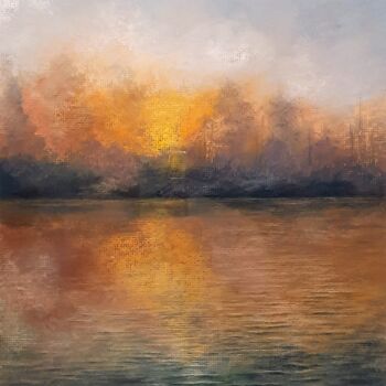 绘画 标题为“Crépuscule” 由Christian Duc, 原创艺术品, 粉彩 安装在木板上