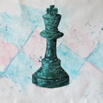 Peinture intitulée "The Emerald King" par Maria M., Œuvre d'art originale, Acrylique