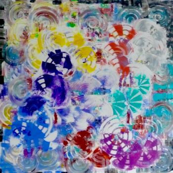 Peinture intitulée "LA MOSAÏQUE DE BULL…" par Marie Hélène Vaucher, Œuvre d'art originale, Acrylique Monté sur Châssis en bo…