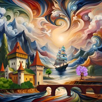 Цифровое искусство под названием "Fairytale Castle" - Sergei Tiurenkov, Подлинное произведение искусства, Цифровая живопись…