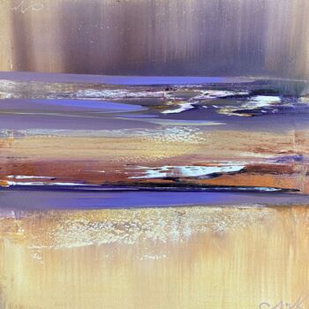 Painting titled "Event Horizon." by Katsiaryna Sumarava, Original Artwork, Oil Mounted on Wood Stretcher frame