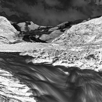 Photography titled "FORNI GLACIER" by Alfonso Catalano, Original Artwork, Digital Photography Mounted on Other rigid panel