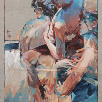 Peinture intitulée "Readers No 5" par Toni Belobrajdic, Œuvre d'art originale, Acrylique