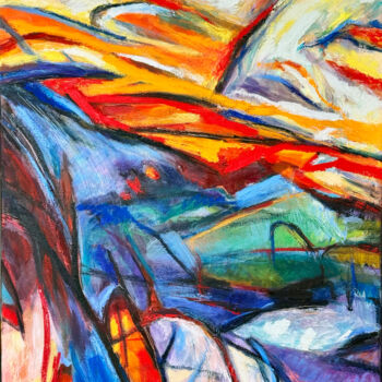 Peinture intitulée "Abstract rhythms of…" par Victoria Romanenko, Œuvre d'art originale, Huile Monté sur Châssis en bois