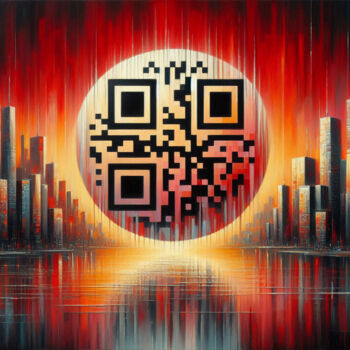 Digital Arts με τίτλο "QRCODE >5" από Modane, Αυθεντικά έργα τέχνης, Εικόνα που δημιουργήθηκε με AI