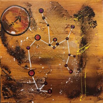 Painting titled "Sagittarius 2" by Julien Abstrait, Original Artwork, Acrylic Mounted on Wood Stretcher frame