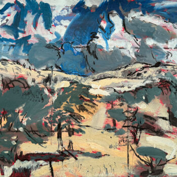 Pittura intitolato "Harbin View on Red" da Darren Jekel, Opera d'arte originale, Olio