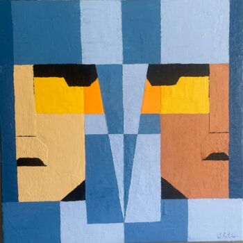 Peinture intitulée "Regard des autres" par Willyam Martin, Œuvre d'art originale, Huile Monté sur Châssis en bois