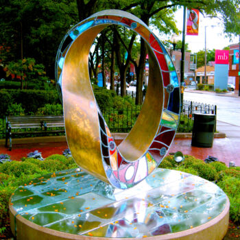 Sculpture intitulée "Moon Light INfinity" par Plamen Yordanov, Œuvre d'art originale, Métaux