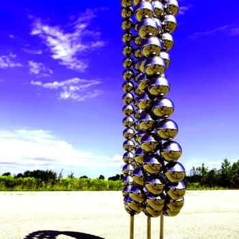 Sculpture intitulée "Pearl Infinity" par Plamen Yordanov, Œuvre d'art originale, Métaux