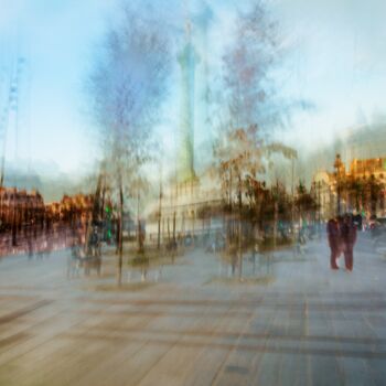 Schilderij getiteld "Place de la Bastill…" door Jacqueline Giudicelli, Origineel Kunstwerk, Digitale fotografie