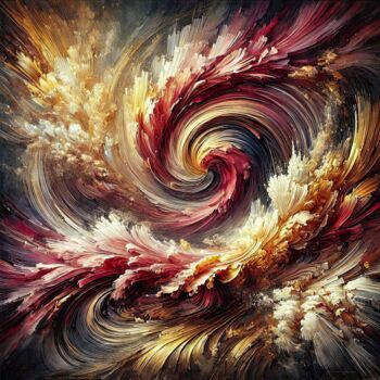 Digital Arts titled "Spiral of Euphoria" by Jeff Iverson, Original Artwork, 2D Digital Work Mounted on Wood Stretcher frame