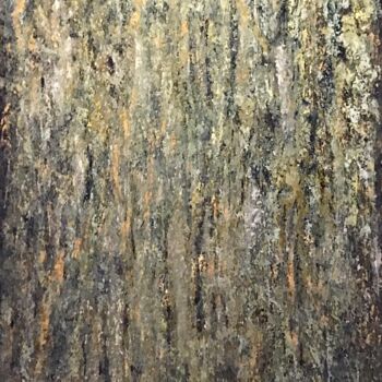 Painting titled "La forêt enchantée" by Electre, Original Artwork, Oil Mounted on Cardboard
