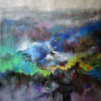 Painting titled "Paysage 10" by Sik Kyin Chan, Original Artwork, Oil