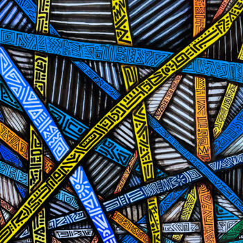 Painting titled "Neuro atypique #12" by Denis Vincent, Original Artwork, Acrylic Mounted on Cardboard
