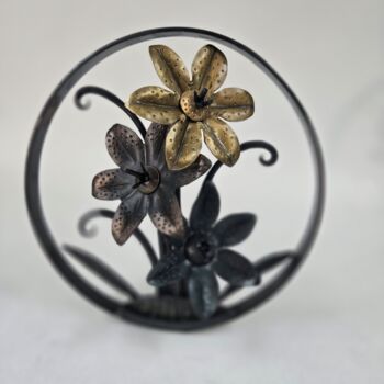 Sculpture titled "Bouquet 3" by Kent Knapp, Original Artwork, Metals Mounted on Metal
