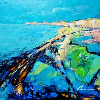 Schilderij getiteld "Au bout du bout" door Patrick Briere, Origineel Kunstwerk, Olie Gemonteerd op Frame voor houten brancard