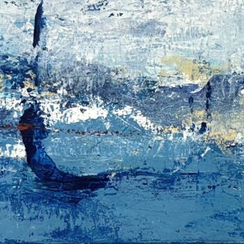 Ζωγραφική με τίτλο "Blue Motion 2" από Delphine Le Corre, Αυθεντικά έργα τέχνης, Ακρυλικό Τοποθετήθηκε στο Ξύλινο φορείο σκε…