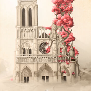 Arts numériques intitulée "New Religion" par Rafael Castillo Guillén, Œuvre d'art originale, Aquarelle Monté sur Châssis en…