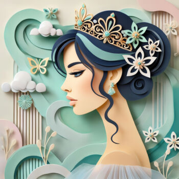 「Celestial Grace: A…」というタイトルのデジタルアーツ Alberto Capitaniによって, オリジナルのアートワーク, AI生成画像