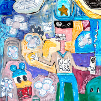 Painting titled "Kick Ass - Nosy She…" by Tommy Lennartsson, Original Artwork, Acrylic