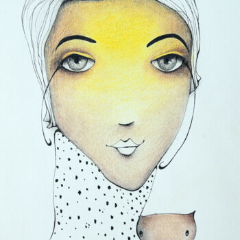 Dessin intitulée "Invasion féline 7" par Armandine Js, Œuvre d'art originale, Crayon