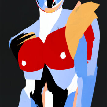 Painting titled "Guerrier Corps Coul…" by Matthieu Pierre, Original Artwork, Digital Painting