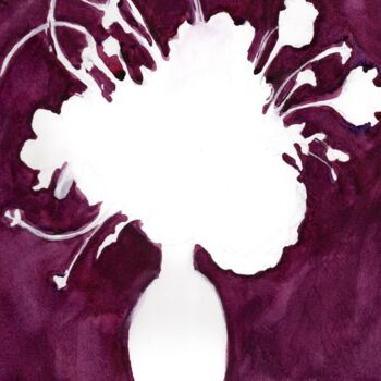 Painting titled "Bouquet in Purple R…" by Janel Bragg, Original Artwork, Watercolor