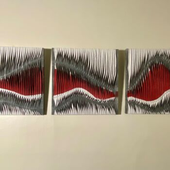 Peinture intitulée "Tableau sculpture a…" par Yasmina Kijek, Œuvre d'art originale, Tissu Monté sur Châssis en bois