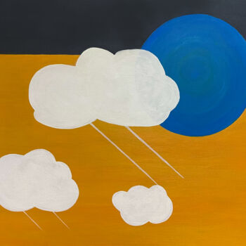Painting titled "Drifting Clouds, Mo…" by Anna Musa, Original Artwork, Acrylic Mounted on Cardboard