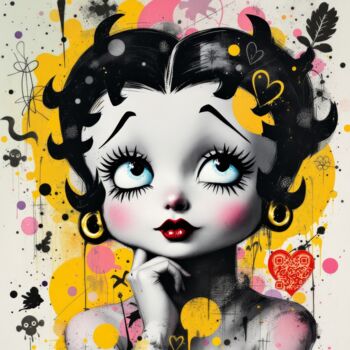 Painting titled "Betty Boop" by Patrick Osinski, Original Artwork, Acrylic