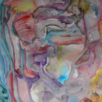 Schilderij getiteld "anémone" door Geneviève Durantou, Origineel Kunstwerk, Aquarel