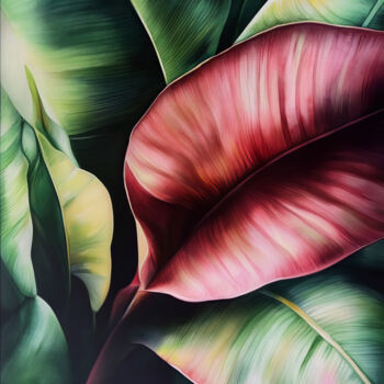 数字艺术 标题为“Green Rainforest Pl…” 由Bilge Paksoylu, 原创艺术品, AI生成的图像