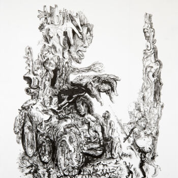 Disegno intitolato "La fable du réel" da Bruno Sentier (Assemblages), Opera d'arte originale, Inchiostro