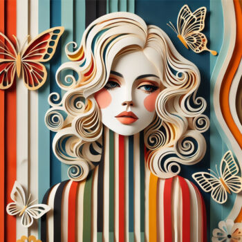 Digital Arts με τίτλο "Papercraft Elegance…" από Alberto Capitani, Αυθεντικά έργα τέχνης, Εικόνα που δημιουργήθηκε με AI