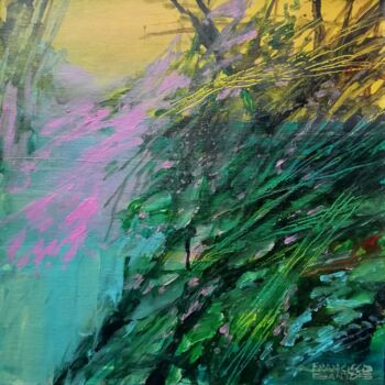 Schilderij getiteld "Forest on Friday mo…" door Francisco Santos, Origineel Kunstwerk, Acryl