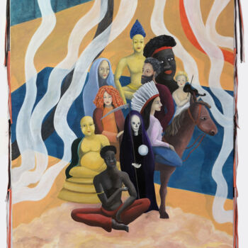 Schilderij getiteld "Voodoo Raga" door Maria Peters, Origineel Kunstwerk, Olie