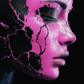 Arts numériques intitulée "Obsidian Bloom: The…" par Pascal Ali, Œuvre d'art originale, Image générée par l'IA