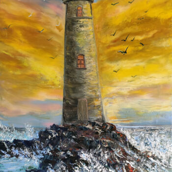 "Lighthouse landscape" başlıklı Tablo Maria Galan tarafından, Orijinal sanat, Petrol