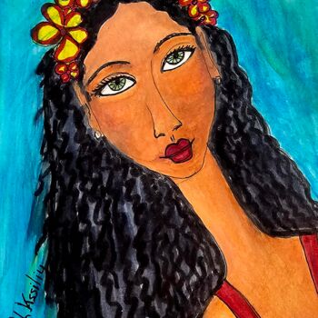 Peinture intitulée "MARIE MADELEINE" par Anna Laurina Vassiliu Mulder Smid, Œuvre d'art originale, Aquarelle