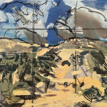 Schilderij getiteld "Harbin View on Alum…" door Darren Jekel, Origineel Kunstwerk, Olie Gemonteerd op Frame voor houten bran…