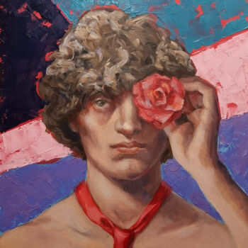 Painting titled "Eros" by Artmoods Tp, Original Artwork, Oil Mounted on Wood Panel