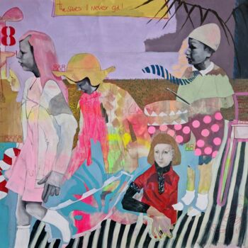 Painting titled "The shoes I never g…" by Romy Van Rijckevorsel, Original Artwork, Acrylic Mounted on Aluminium