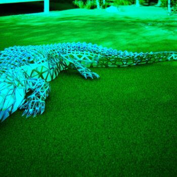 Sculpture intitulée "the Crocodile" par Sebastian Novaky, Œuvre d'art originale, Acier inoxydable