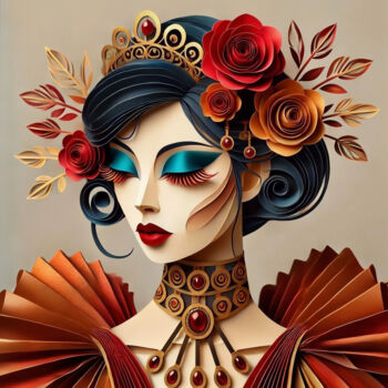 Digital Arts titled "Papercraft Elegance…" by Alberto Capitani, Original Artwork, AI generated image