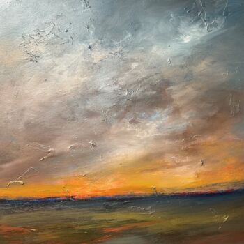 Pintura intitulada "Painted Desert" por Lee Davis, Obras de arte originais, Pigmentos Montado em Armação em madeira