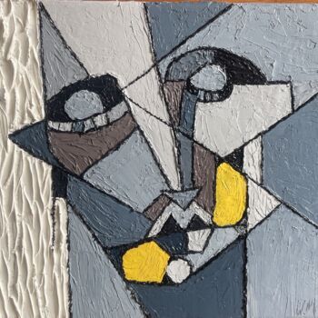 Peinture intitulée "Les yeux fermés" par Willyam Martin, Œuvre d'art originale, Huile Monté sur Châssis en bois