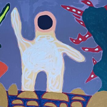Painting titled "No name 8" by Arina Mari, Original Artwork, Acrylic Mounted on Cardboard